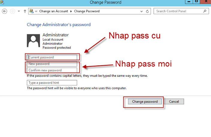 Hướng dẫn đổi Password VPS Windows
